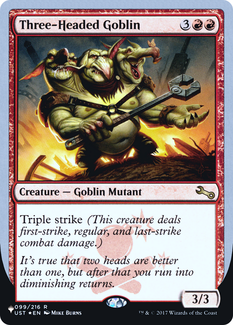 Three-Headed Goblin (LIST-099/216) - The List (Unfinity Foil Edition) Foil