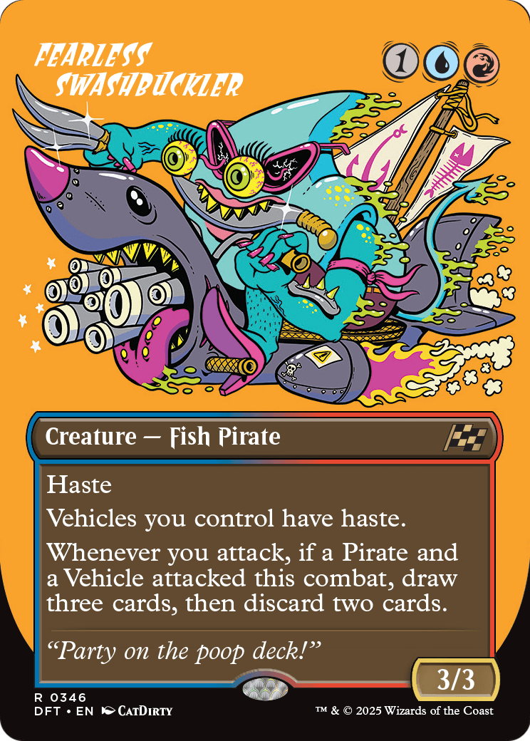 Fearless Swashbuckler (Borderless) (DFT-346) - Aetherdrift Foil
