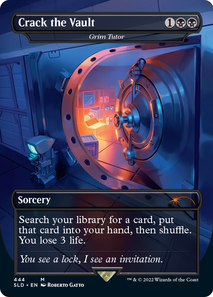 Crack the Vault - Grim Tutor (SLD-444) - Secret Lair Drop / Crack the Vault (Borderless) Foil