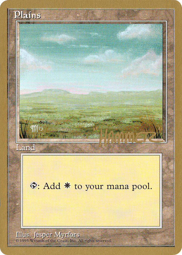 Plains (A) - 1996 Shawn "Hammer" Regnier (4ED) (WCD-) - Pro Tour Collector Set