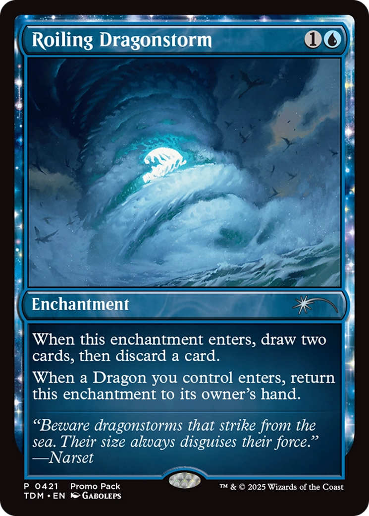 Roiling Dragonstorm (PPTDM-421) - Promo Pack: Tarkir: Dragonstorm: (enchantment) Foil