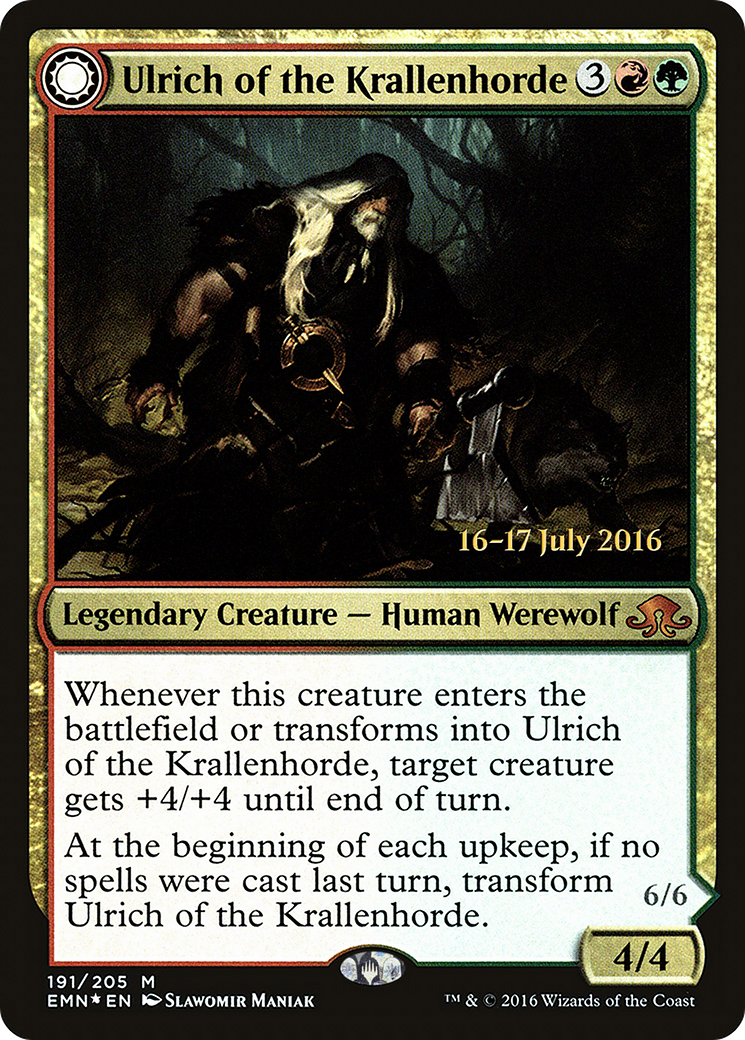 Ulrich of the Krallenhorde (PRE-191S) - Eldritch Moon Promos: (Double Faced Transform) Foil