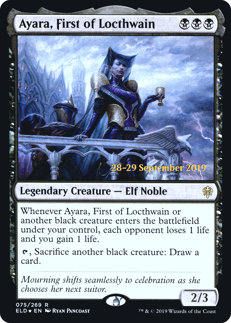 Ayara, First of Locthwain (PRE-75S) - Throne of Eldraine Promos Foil
