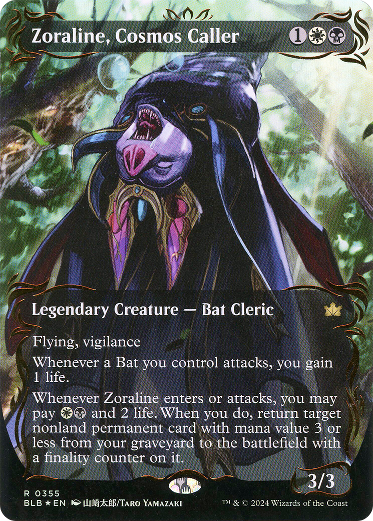 Zoraline, Cosmos Caller (Borderless) (Raised Foil) (BLB-355) - Bloomburrow: (Showcase) Foil