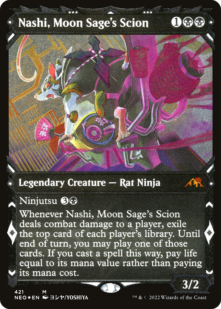 Nashi, Moon Sage's Scion (Showcase) (Foil Etched) (NEO-421) - Kamigawa: Neon Dynasty: (Showcase) Foil