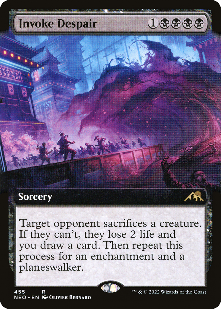 Invoke Despair (Extended Art) (NEO-455) - Kamigawa: Neon Dynasty: (Extended Art)