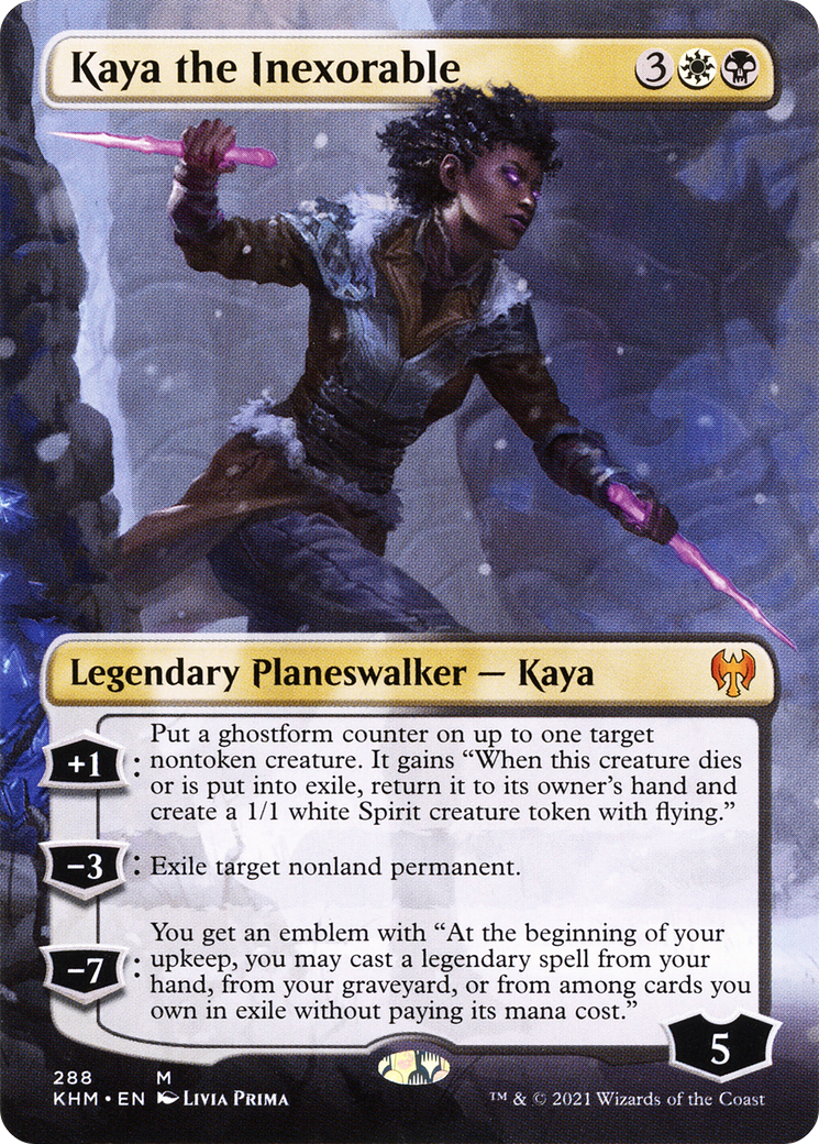 Kaya the Inexorable (Borderless) (KHM-288) - Kaldheim Foil