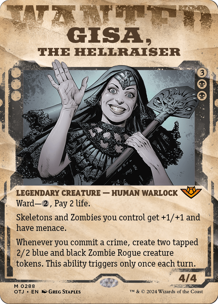 Gisa, the Hellraiser (Showcase) (OTJ-288) - Outlaws of Thunder Junction: (Showcase) (Borderless) Foil