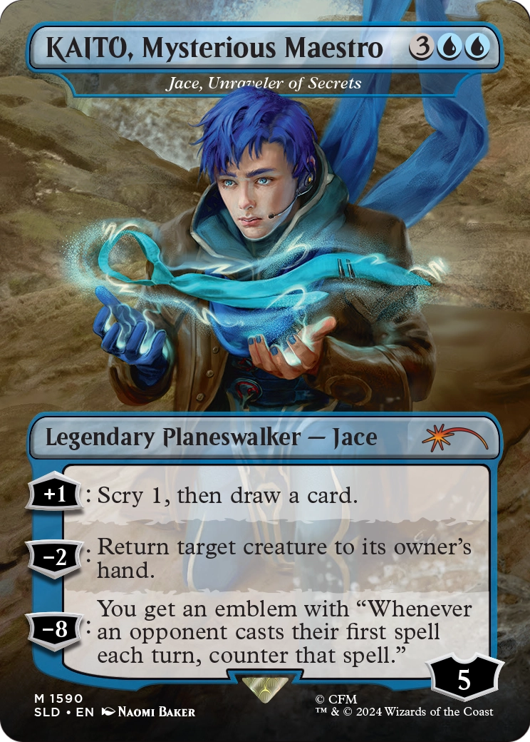 KAITO, Mysterious Maestro - Jace, Unraveler of Secrets (SLD-1590) - Secret Lair Drop / KAITO, Mysterious Maestro (Borderless)