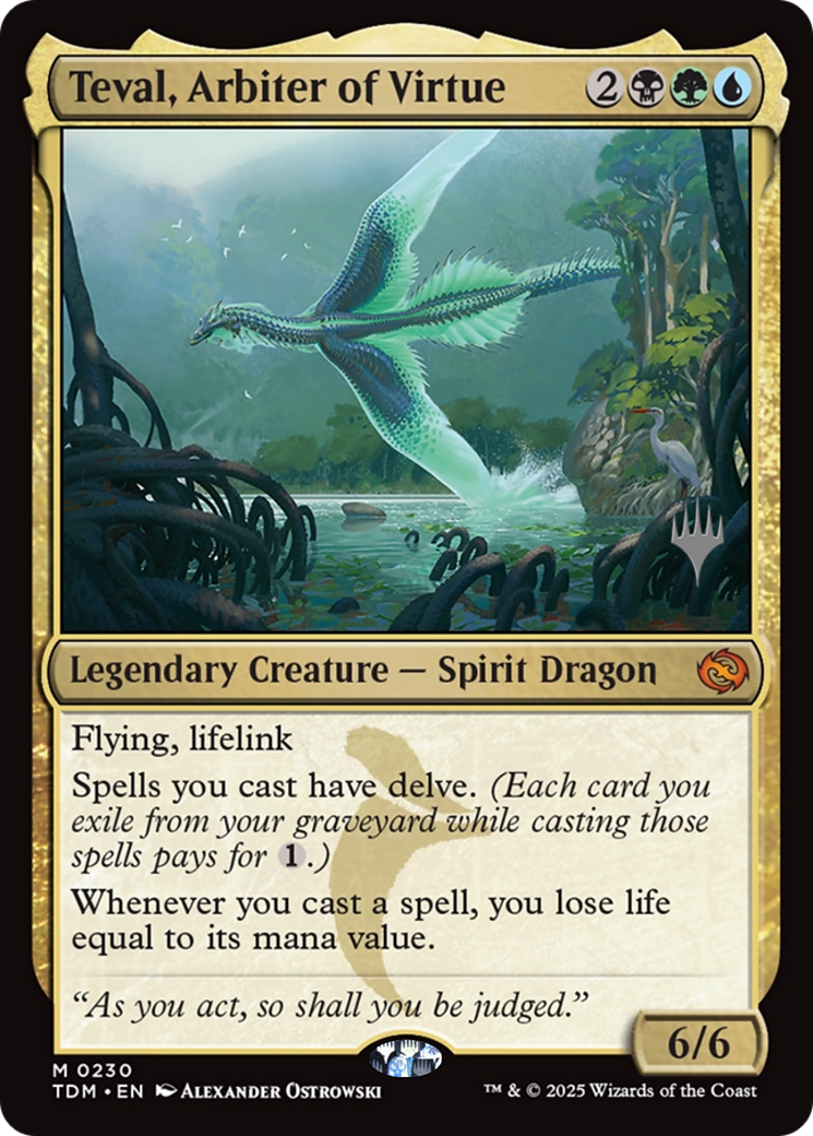 Teval, Arbiter of Virtue (PPTDM-230) - Promo Pack: Tarkir: Dragonstorm Foil