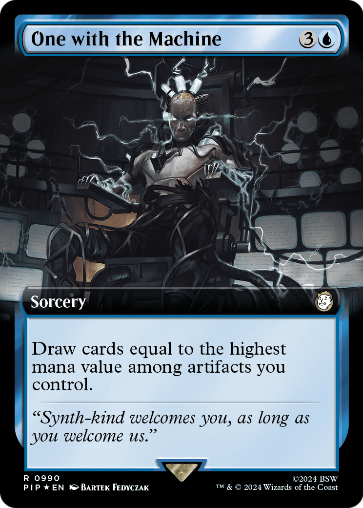 One with the Machine (Extended Art) (Surge Foil) (PIP-990) - Fallout: (Extended Art) Foil