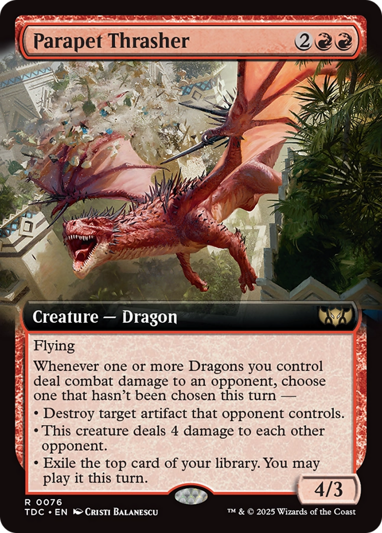 Parapet Thrasher (Extended Art) (TDC-076) - Commander: Tarkir: Dragonstorm: (Extended Art)