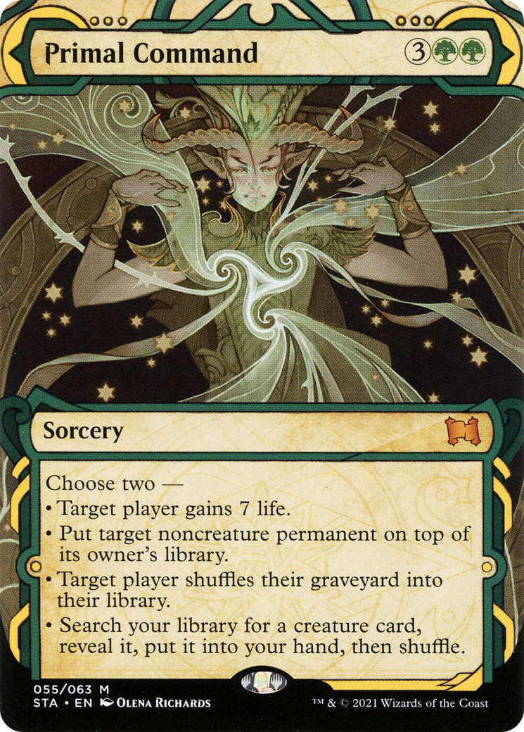Primal Command (STA-055) - Strixhaven Mystical Archive: (Showcase) (Borderless) Foil