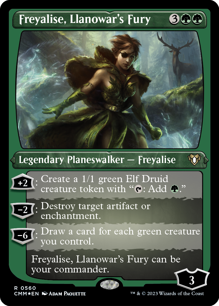 Freyalise, Llanowar's Fury (Foil Etched) (CMM-560) - Commander Masters Foil