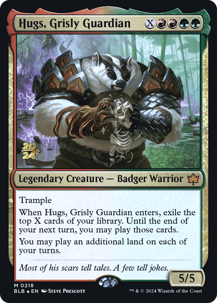 Hugs, Grisly Guardian (PRE-218) - Bloomburrow Promos Foil