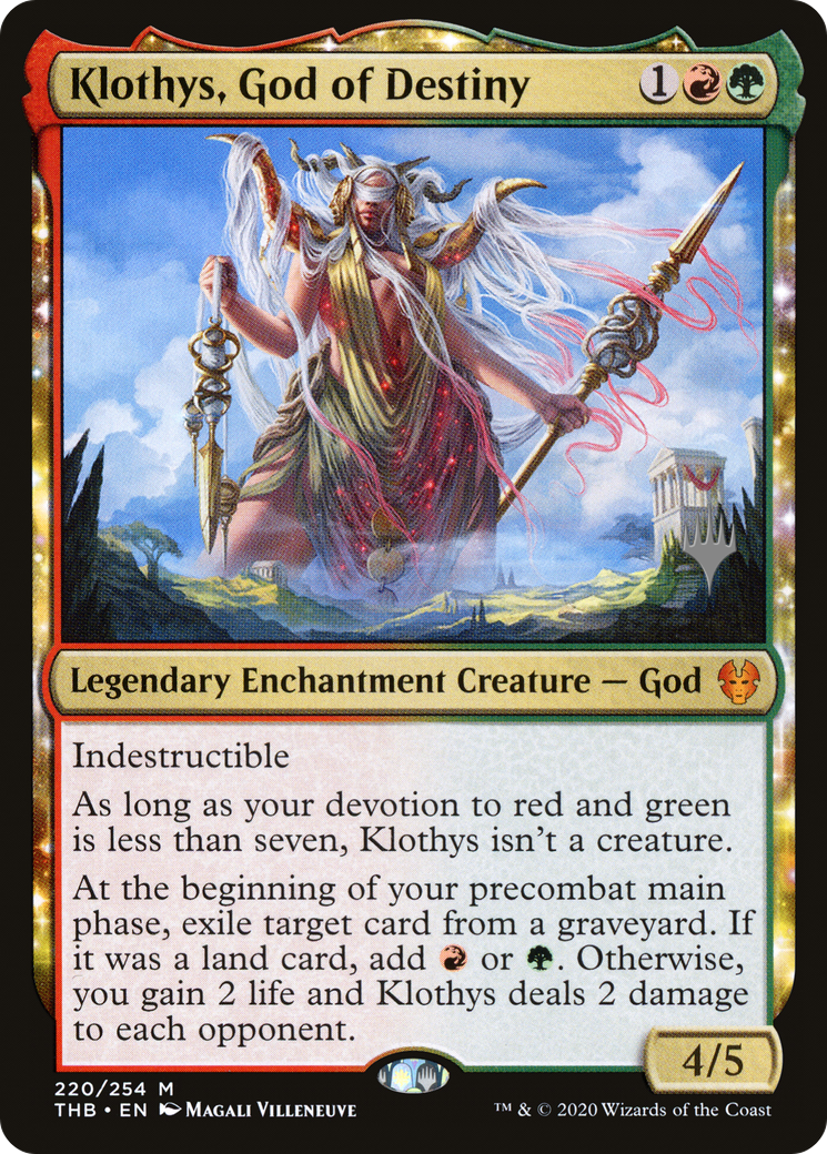 Klothys, God of Destiny (PPTHB-220) - Theros Beyond Death Promos: (enchantment)