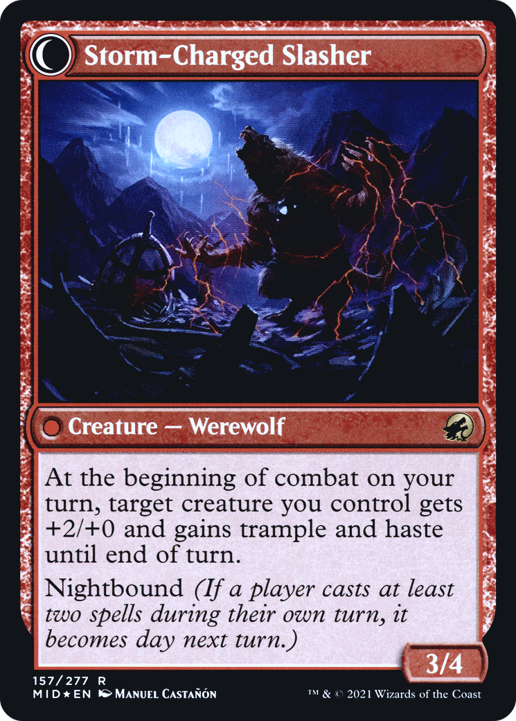Reckless Stormseeker (PRE-157S) - Innistrad: Midnight Hunt Promos: (Double Faced Transform) Foil