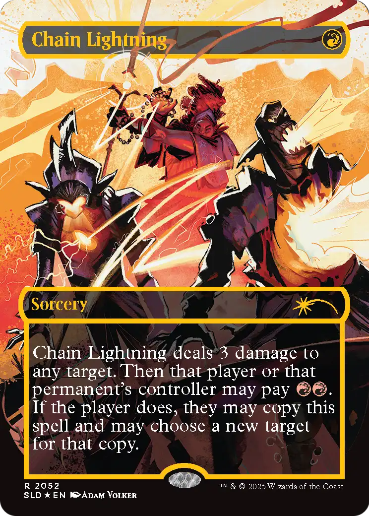 Chain Lightning (2052) (Raised Foil) (SLD-2052) - Secret Lair Drop (Borderless) Foil