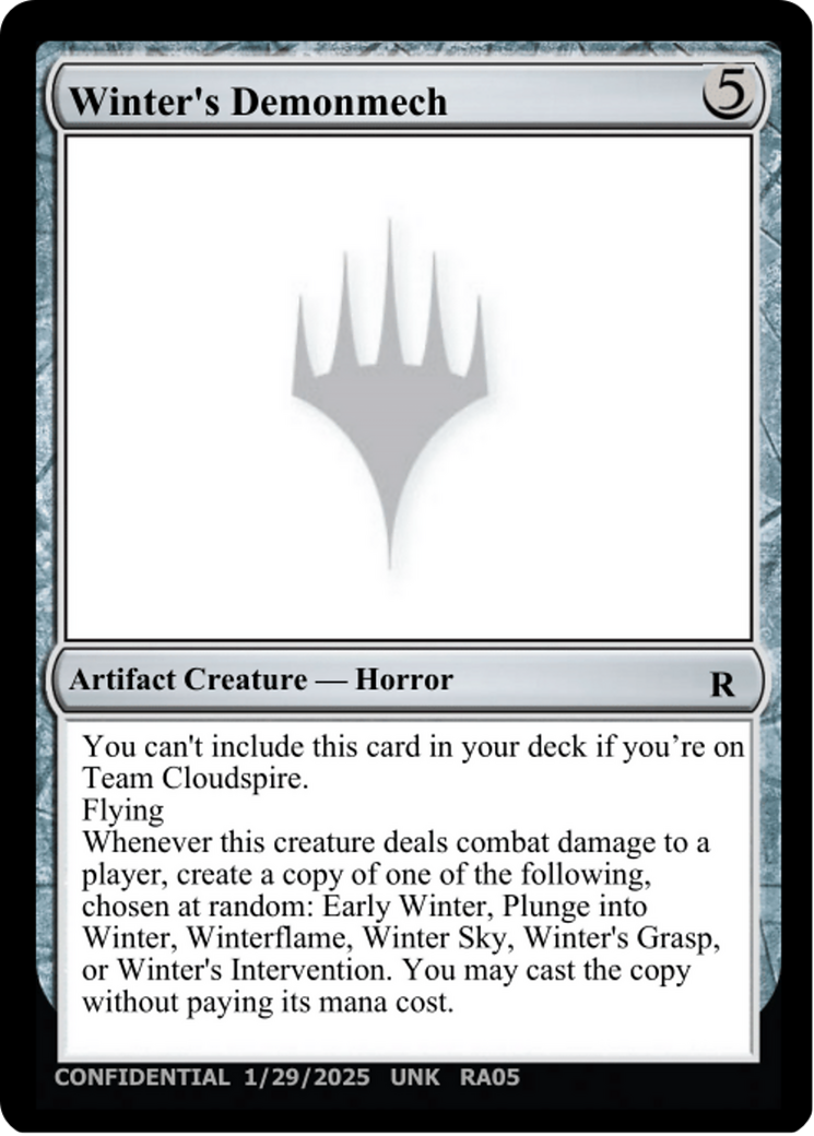 Winter's Demonmech (UNK-) - Un-Known Event Playtest Cards