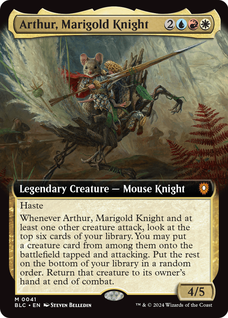 Arthur, Marigold Knight (Extended Art) (BLC-041) - Bloomburrow Commander: (Extended Art) Foil