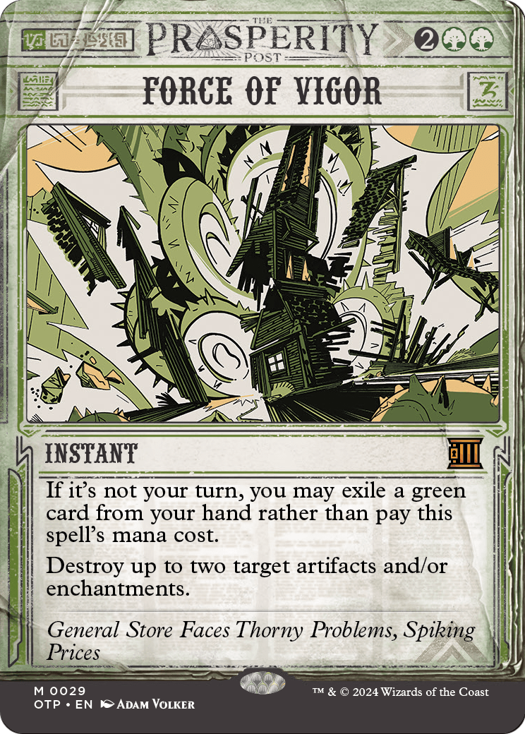 Force of Vigor (OTP-029) - Breaking News: (Showcase) (Borderless) Foil