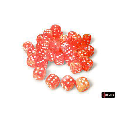 Chessex 36 D6 Festive Dahlia/White