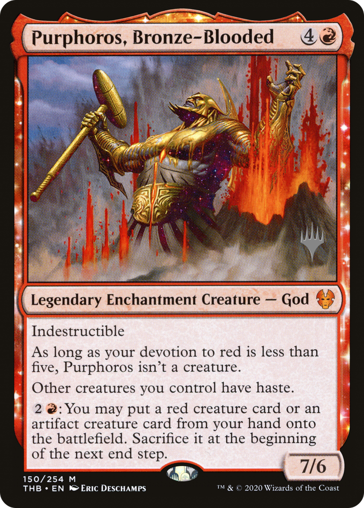 Purphoros, Bronze-Blooded (PPTHB-150) - Theros Beyond Death Promos: (enchantment) Foil