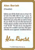 2001 Alex Borteh Biography Card (WCD-) - World Championship Decks 2001