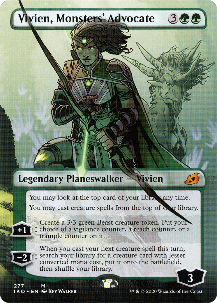 Vivien, Monsters' Advocate (Borderless) (IKO-277) - Ikoria: Lair of Behemoths Foil