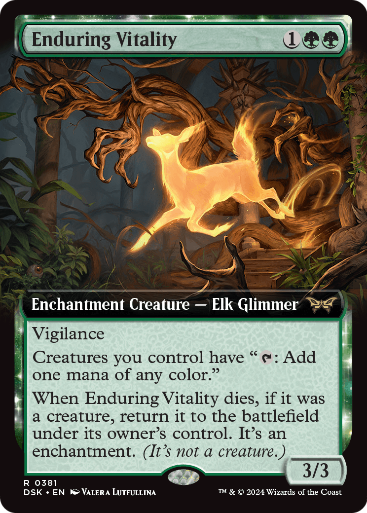 Enduring Vitality (Extended Art) (DSK-381) - Duskmourn: House of Horror: (Extended Art, enchantment) Foil