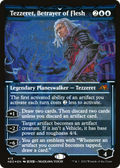 Tezzeret, Betrayer of Flesh (Showcase) (Foil Etched) (NEO-419) - Kamigawa: Neon Dynasty: (Showcase) Foil