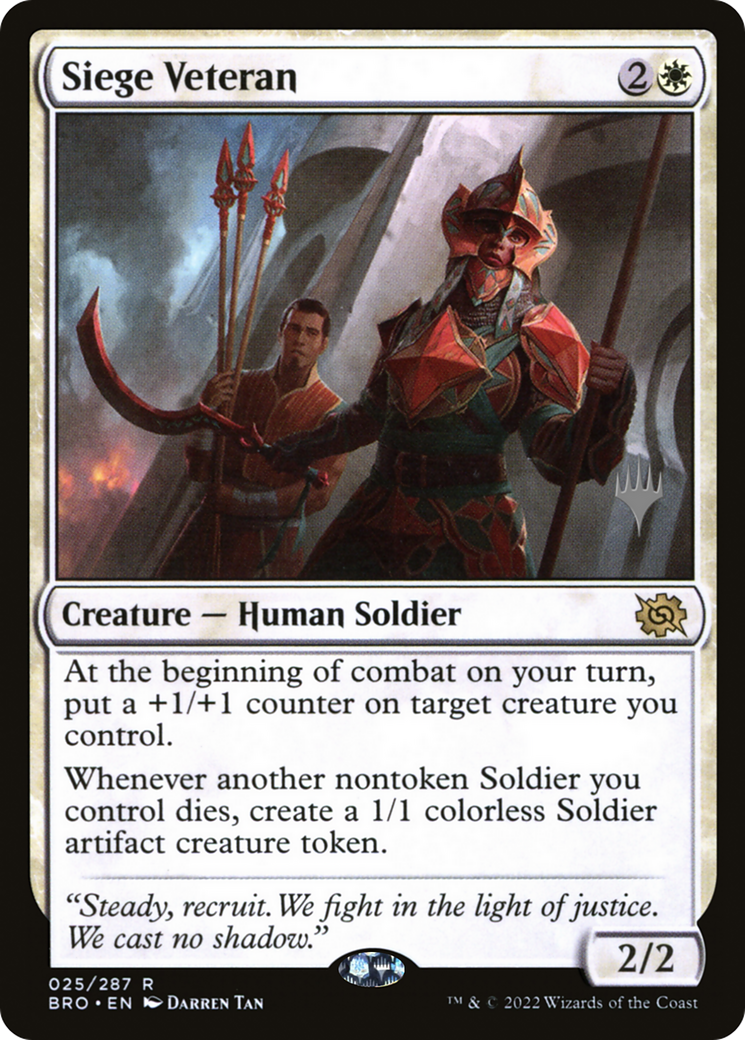 Siege Veteran (PPBRO-025) - The Brothers' War Promos Foil