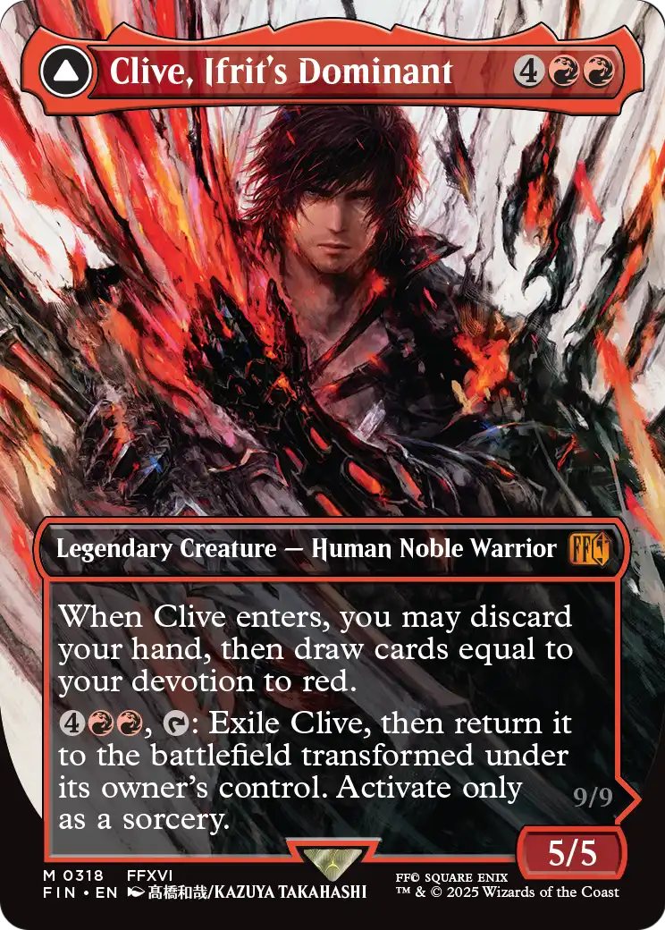 Clive, Ifrit's Dominant (0318) (Borderless) (FIN-318) - FINAL FANTASY: (enchantment) Foil