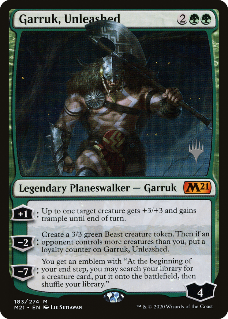 Garruk, Unleashed (PPM21-183) - Core Set 2021 Promos Foil