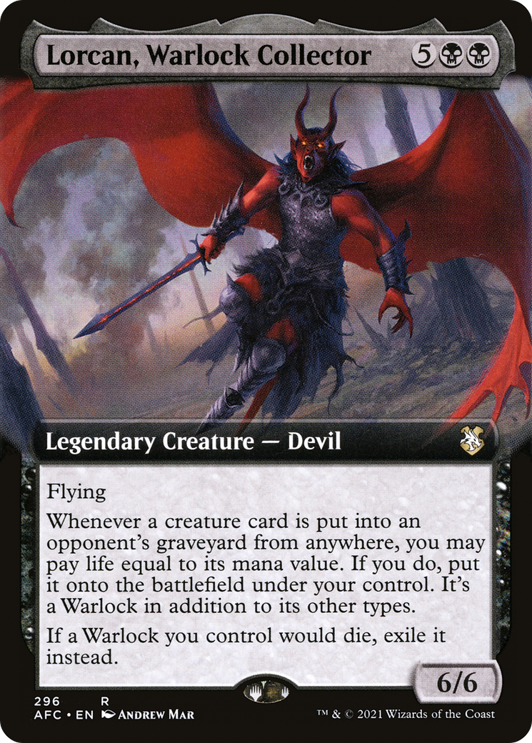 Lorcan, Warlock Collector (Extended Art) (AFC-296) - Forgotten Realms Commander: (Extended Art)