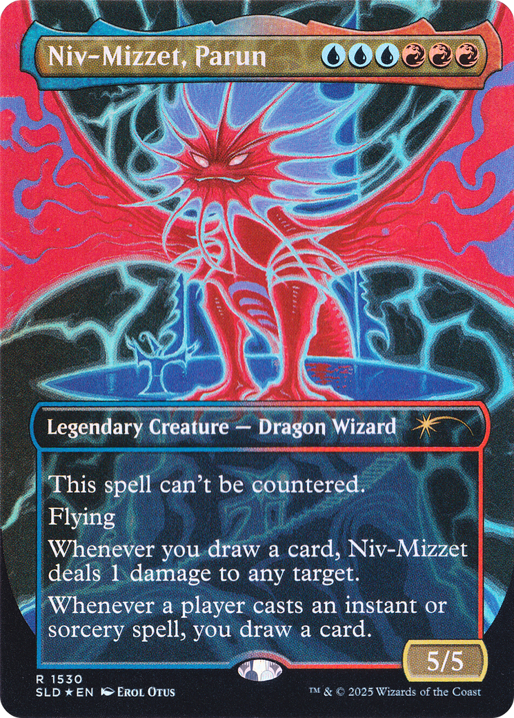 Niv-Mizzet, Parun (Rainbow Foil) (SLD-1530) - Secret Lair Drop (Borderless) Foil