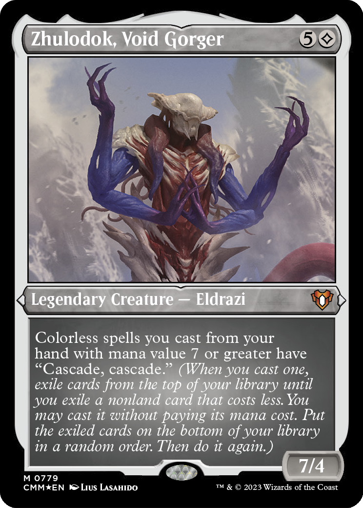 Zhulodok, Void Gorger (Display Commander) (Foil Etched) - Thick Stock (CMM-779) - Commander Masters Foil
