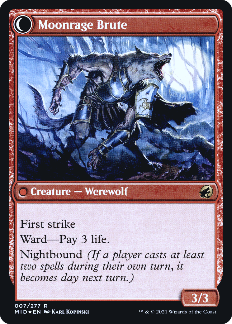 Brutal Cathar (PRE-007) - Innistrad: Midnight Hunt Promos: (Double Faced Transform) Foil