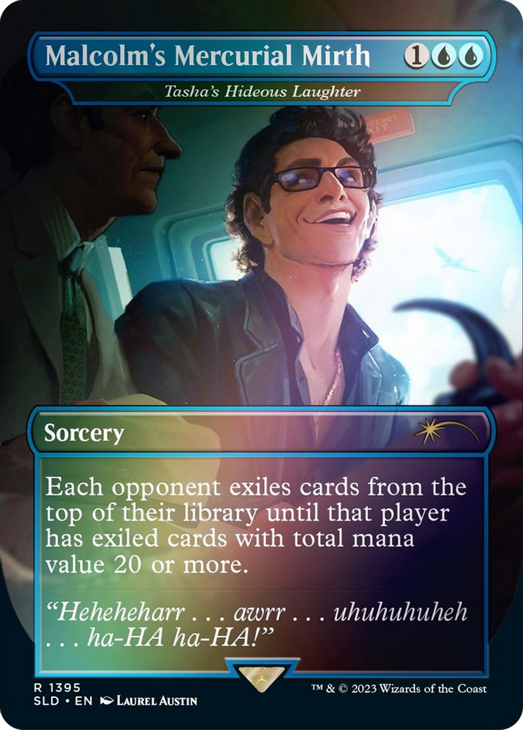Malcolm's Mercurial Mirth - Tasha's Hideous Laughter (Rainbow Foil) (SLD-1395) - Secret Lair Drop / Malcolm's Mercurial Mirth (Borderless) Foil