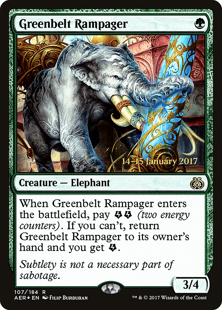 Greenbelt Rampager (PRE-107S) - Aether Revolt Promos Foil