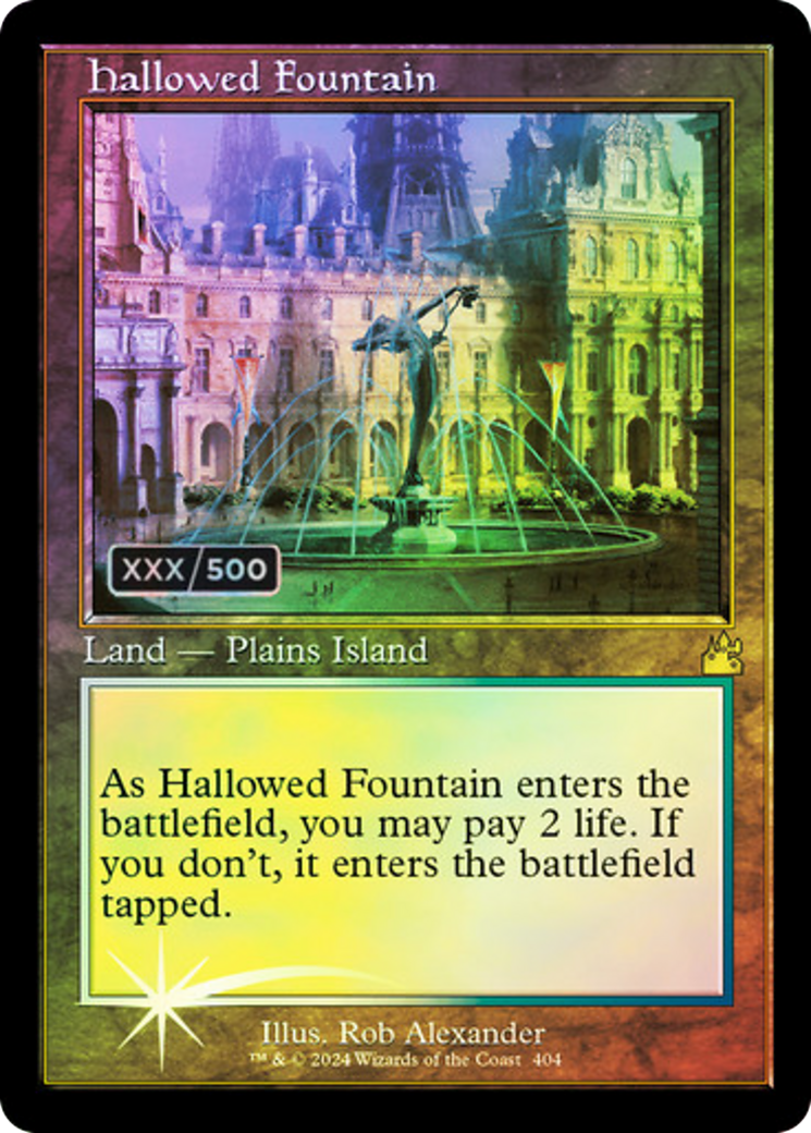 Hallowed Fountain (Retro Frame) (Serial Numbered) (RVR-404) - Ravnica Remastered Foil