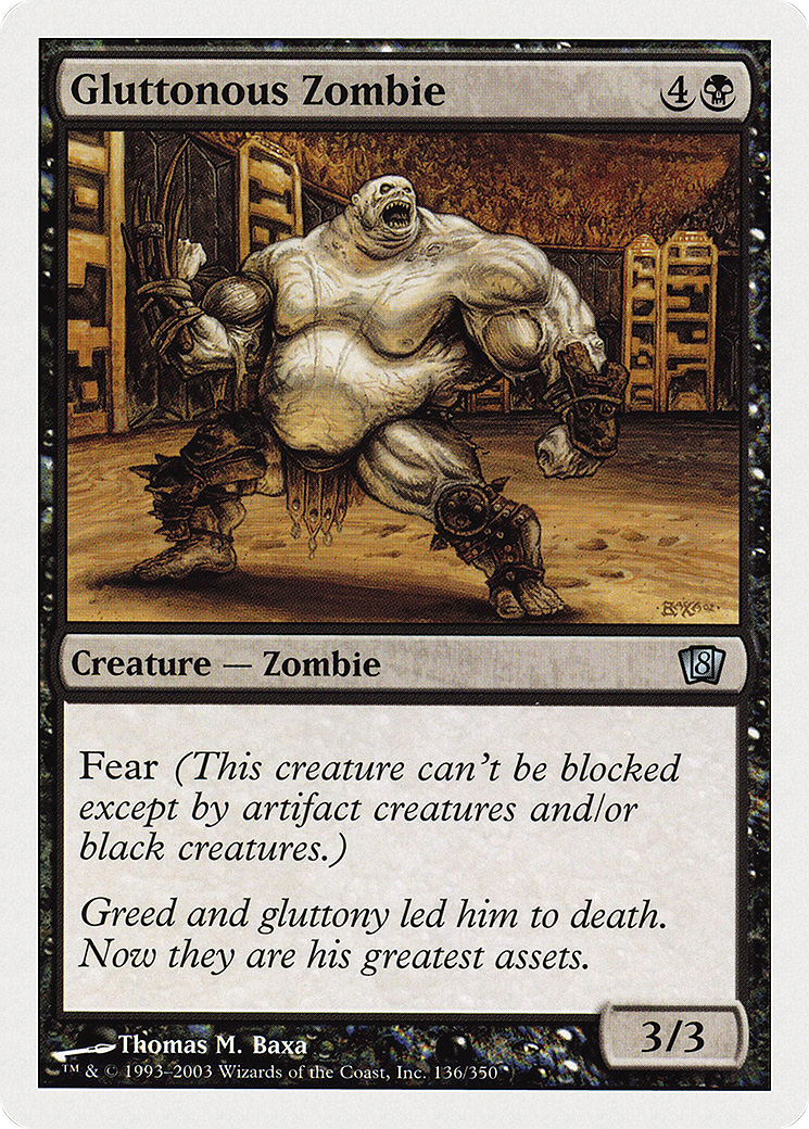 Gluttonous Zombie (8ED-136) - 8th Edition