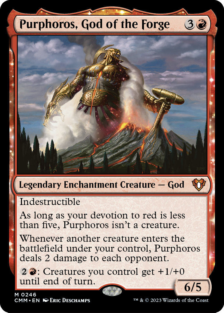 Purphoros, God of the Forge (CMM-246) - Commander Masters: (enchantment) Foil