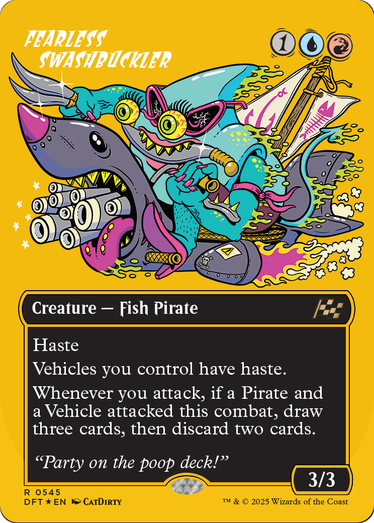 Fearless Swashbuckler (Borderless) (First-Place Foil) (DFT-545) - Aetherdrift Foil
