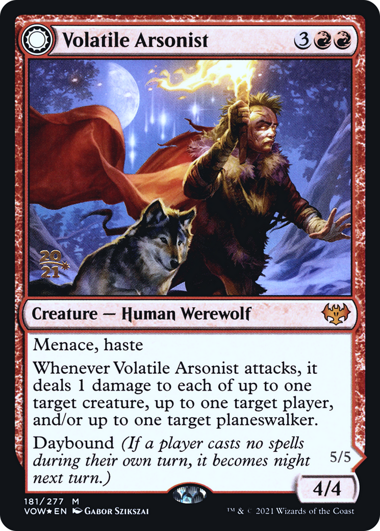 Volatile Arsonist (PRE-181) - Innistrad: Crimson Vow Promos: (Double Faced Transform) Foil
