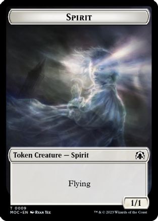 Spirit (0009) // Treasure Double-sided Token (MOC-9 // 20) - Commander: March of the Machine