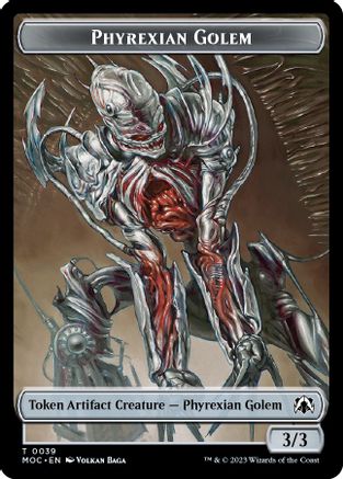 Phyrexian Golem // Phyrexian Horror Double-sided Token (MOC-39 // 40) - Commander: March of the Machine