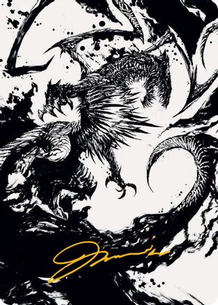 Skithiryx, the Blight Dragon Art Card (Gold-Stamped Signature) (ASMOM-071) - Art Series: March of the Machine