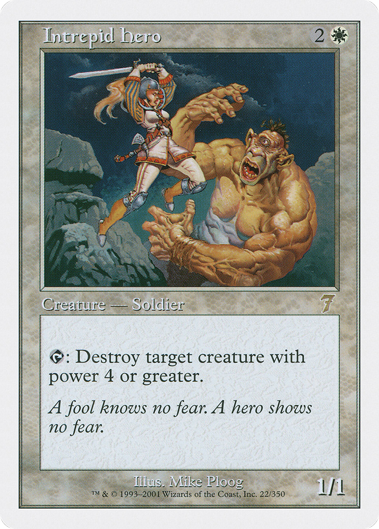 Intrepid Hero (7ED-022) - 7th Edition Foil
