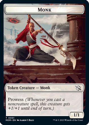 Monk // Spirit (0014) Double-Sided Token (MOM-1 // 14) - March of the Machine Foil